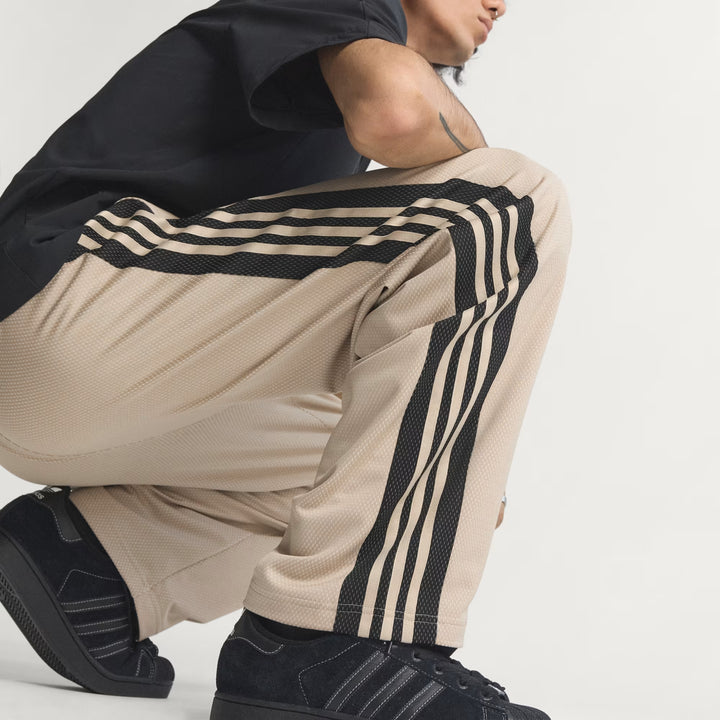 PANTALONI TUTA ADIDAS ORIGINALS LOOSE MESH TRACK PANTS BEIGE UOMO