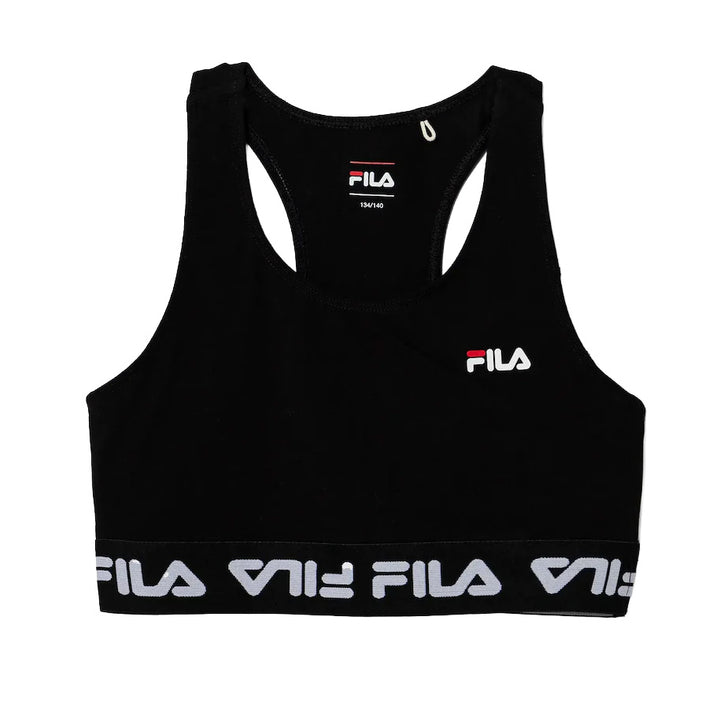 FAT0656 - Reggiseni - Fila - Bambina/Ragazza -  LOHNWEILER TAPED SHORT BRA - Nero - Top Sportivo - Per Sport & Tempo Libero - Elastico