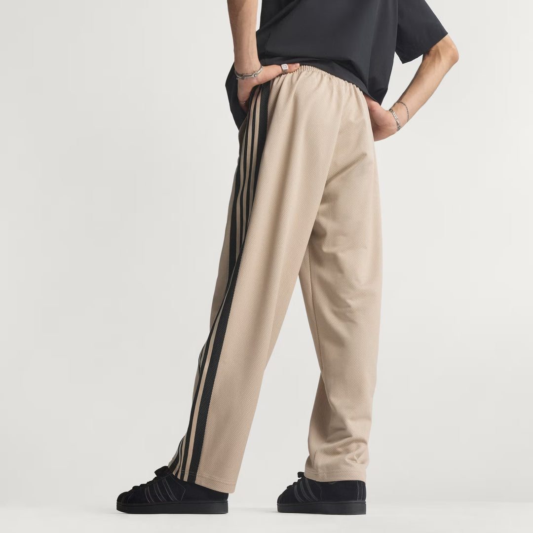PANTALONI TUTA ADIDAS ORIGINALS LOOSE MESH TRACK PANTS BEIGE UOMO