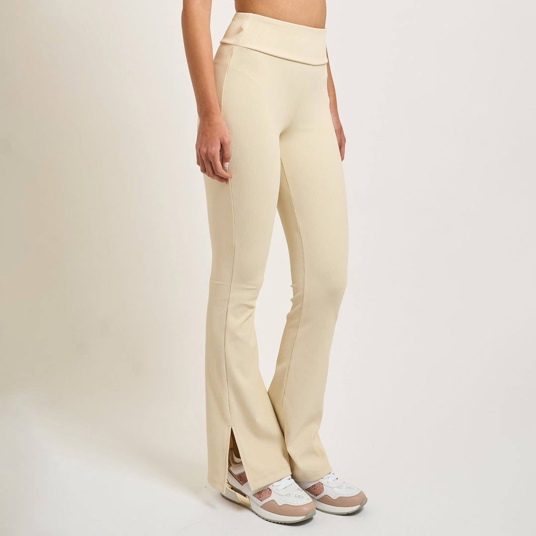 PANTALONI DONNA EA7 EMPORIO ARMANI A ZAMPA IN MAGLIA A COSTE