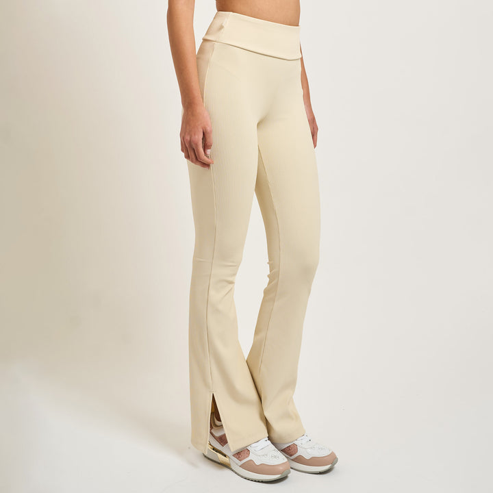 PANTALONI DONNA EA7 EMPORIO ARMANI A ZAMPA IN MAGLIA A COSTE