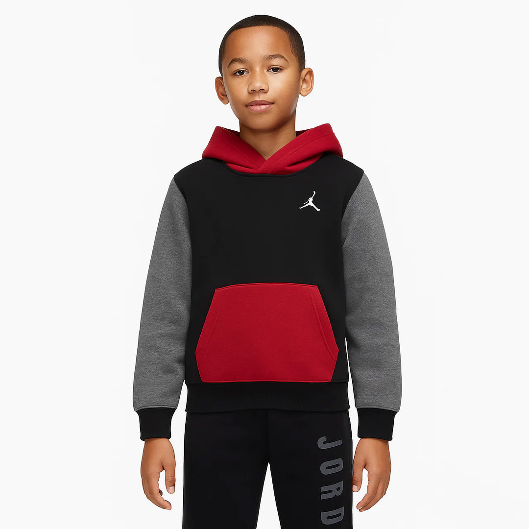 95F121 - FELPE - CON CAPPUCCIO JORDAN BROOKLYN BAMBINO - NERO/ROSSO/GRIGIO