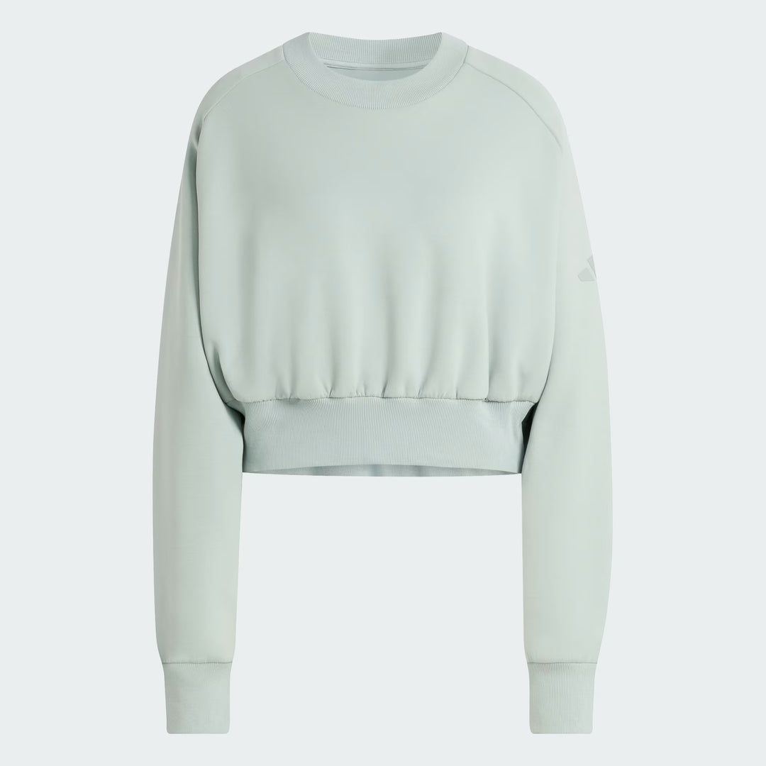 FELPA CORTA DONNA ADIDAS SOFT LUX LOOSE VERDE SALVIA