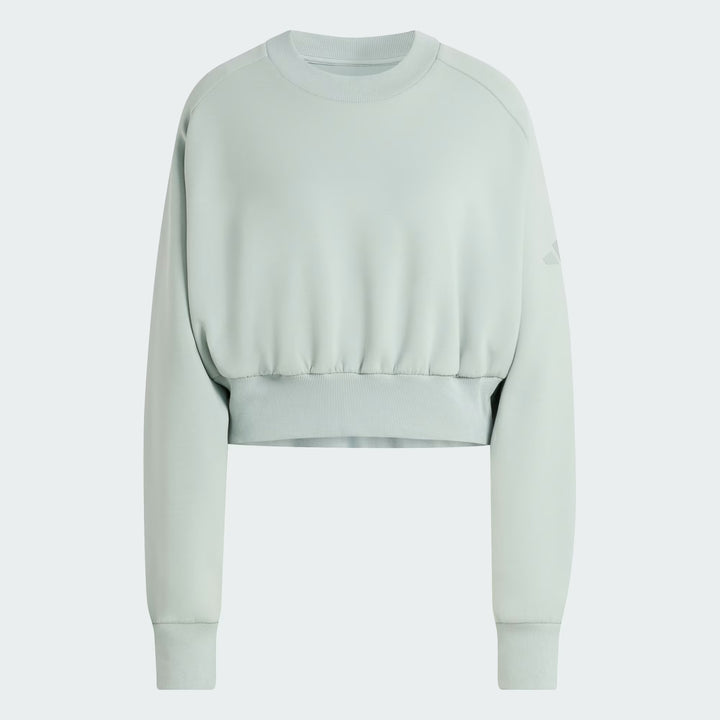 FELPA CORTA DONNA ADIDAS SOFT LUX LOOSE VERDE SALVIA