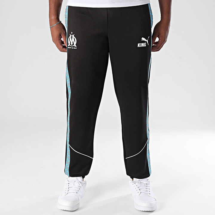 PANTALONI PUMA OLYMPIQUE MARSEILLE KING ANTHEM 781558 AZZURRO BIANCO UOMO