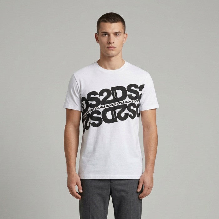 T-SHIRT UOMO DROP SEASON 2 ESSENTIAL MAXI LOGO A CONTRASTO