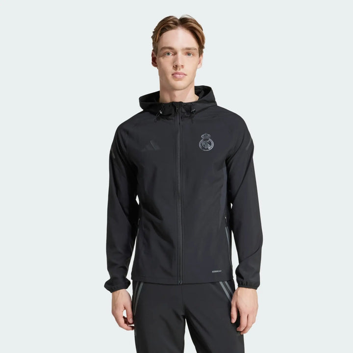 GIACCA UOMO DA VIAGGIO ADIDAS REAL MADRID TIRO 25 PRO VIS TECH NERA JW4937