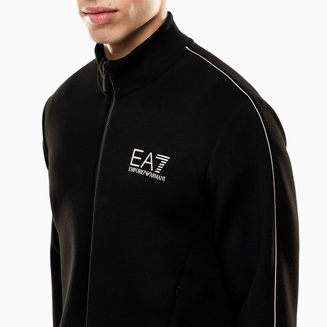 7M000670 AF14146 - Felpe - EMPORIO ARMANI - Giacca Sportiva - Nera - Full Zip - Con Cerniera - Look Athleisure - Casual-Chic - Abbigliamento Autunno Inverno