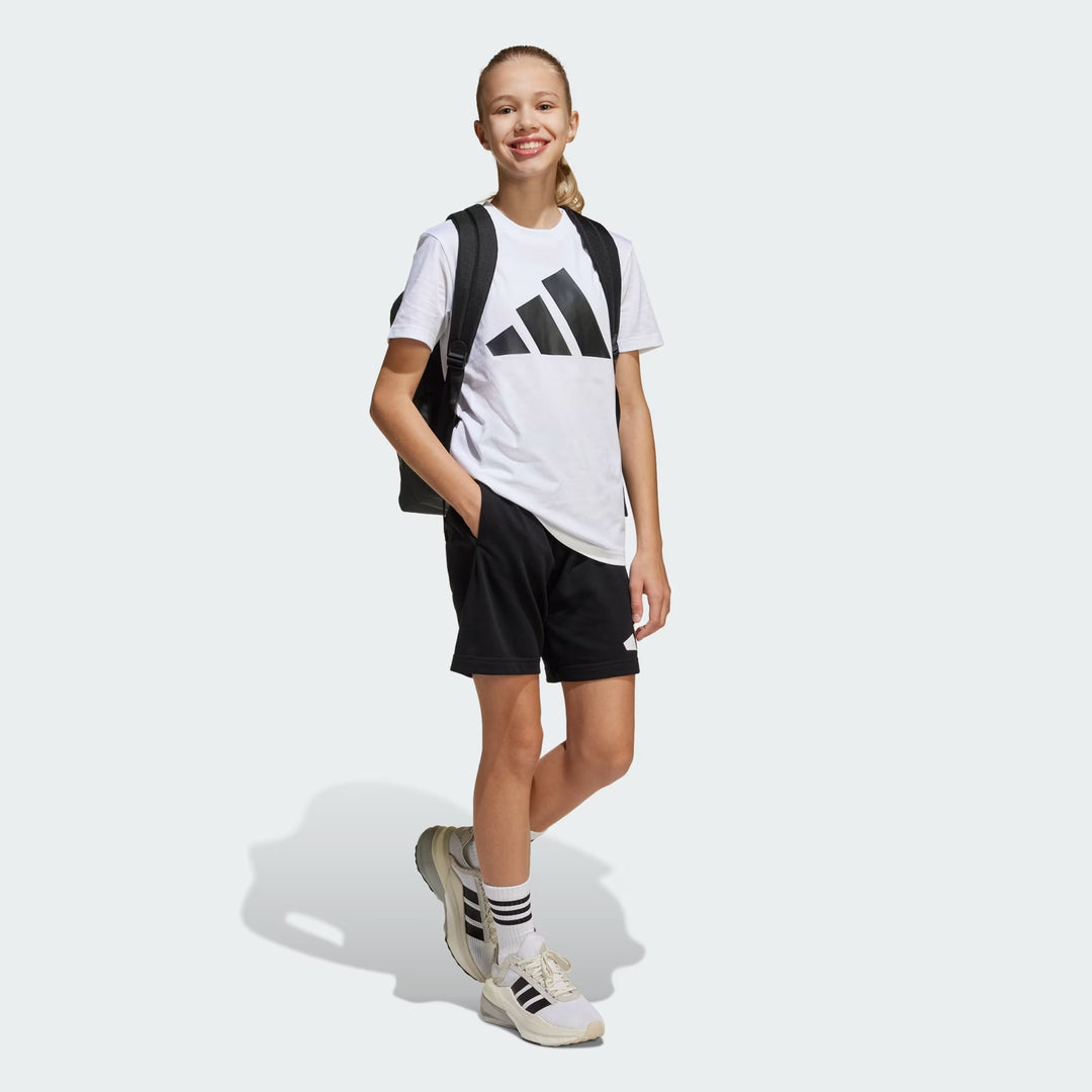 COMPLETINO ADIDAS ESSENTIALS T-SHIRT E SHORTS BIANCO/NERO KIDS