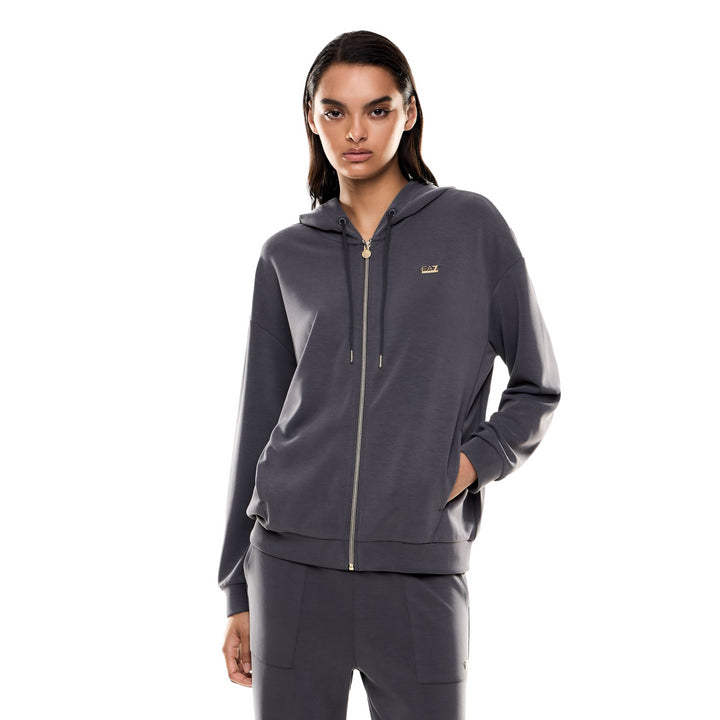 7W000192 AF12643 - Felpe - EMPORIO ARMANI - Con Cappuccio - CORE LADY - Interlock Modal Strech - Abbigliamento Autunno Inverno