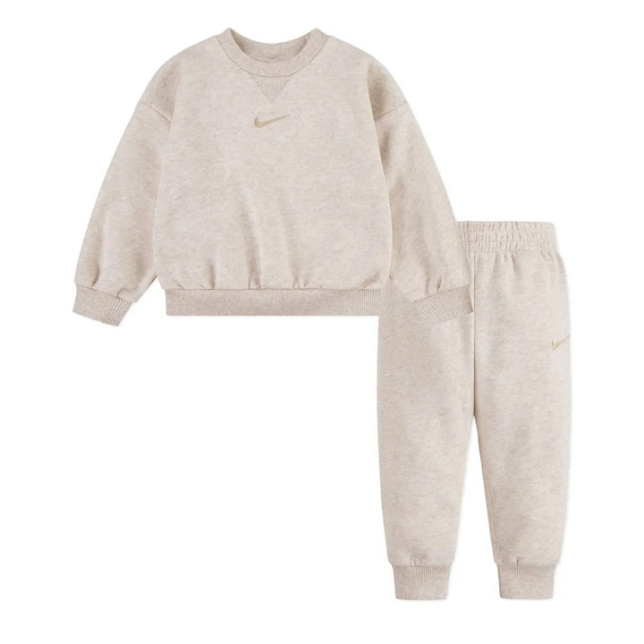 56M188 - Tute - NIKE ESSENTIAL - FLEECE CREW - FRENCH TERRY - BAMBINI - BEIGE/CHIARO - Look Casual - Abbigliamento