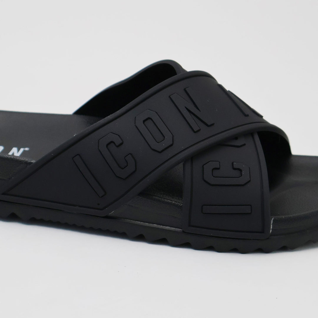 CIABATTE ICON SLIDE LOGO BLACK UOMO