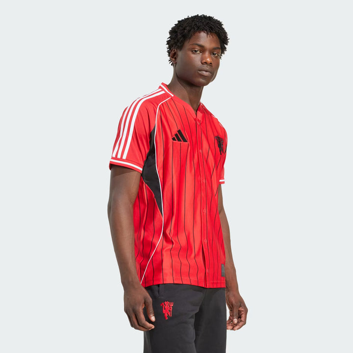 MAGLIA UOMO ADIDAS MANCHESTER UNITED FC BASEBALL JERSEY