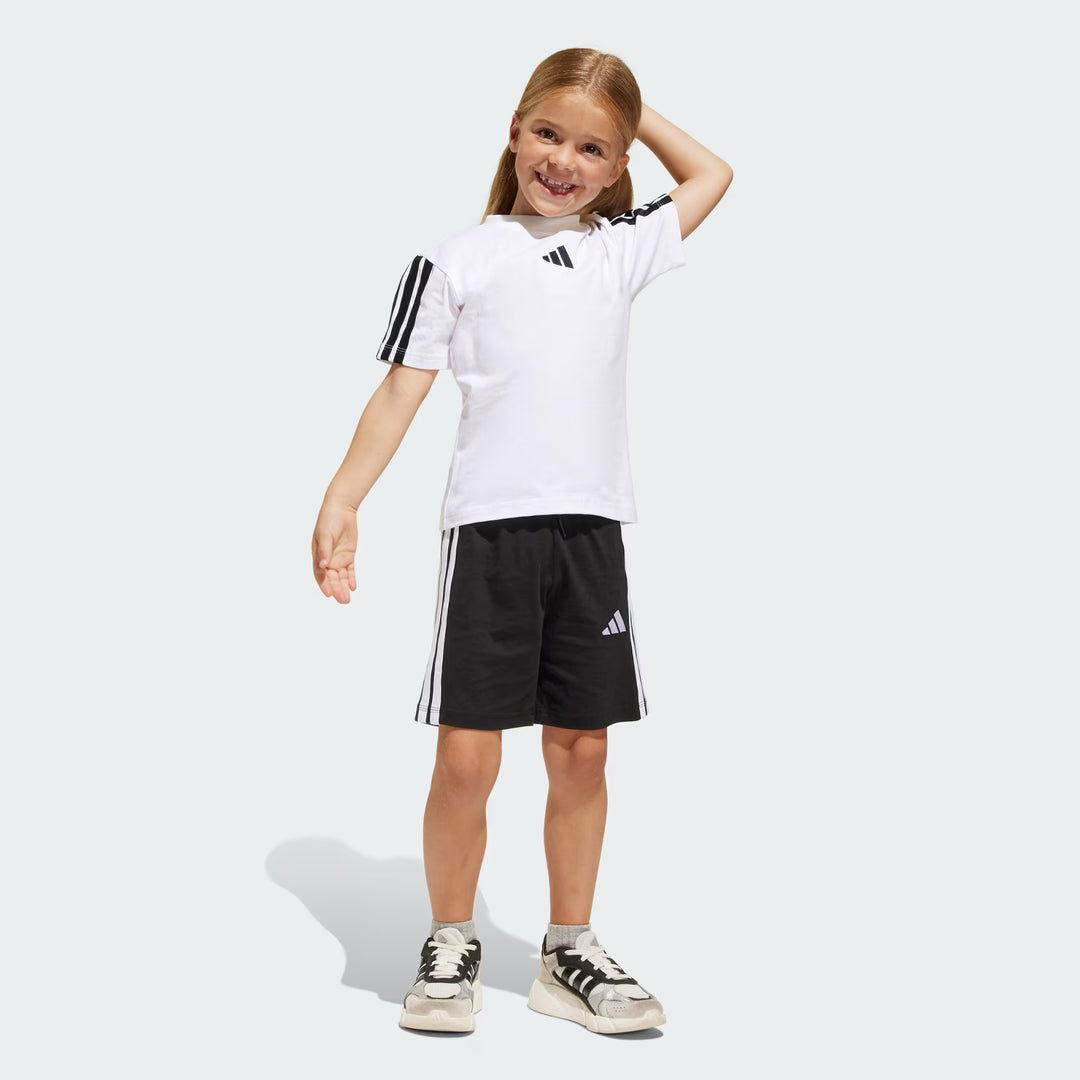 COMPLETINO ADIDAS ESSENTIALS T-SHIRT E SHORTS BIANCO/NERO
