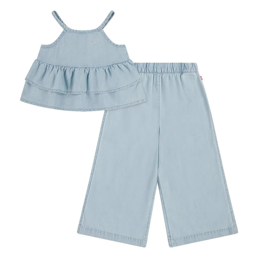 COMPLETINO NEONATA LEVI'S IN DENIM CHAMBRAY CON BALZE