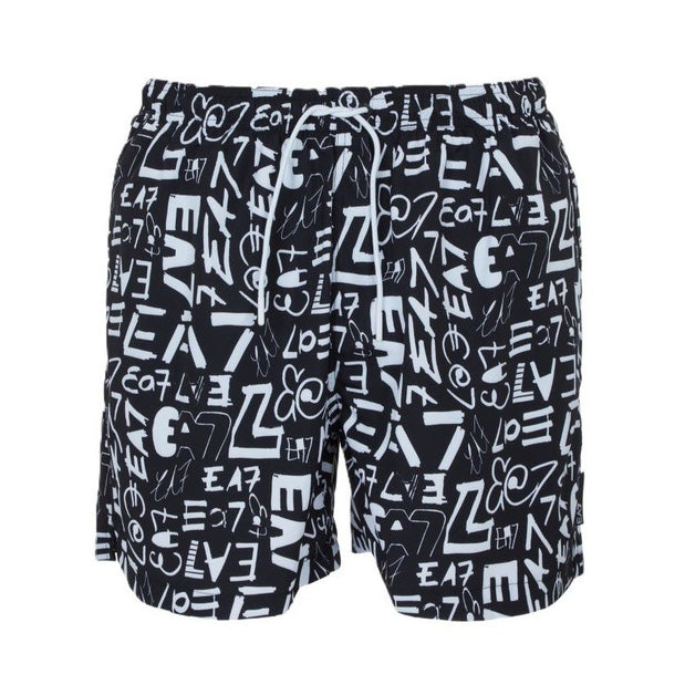 COSTUME DA BAGNO UOMO EA7 EMPORIO ARMANI BOXER LOGO ALL-OVER