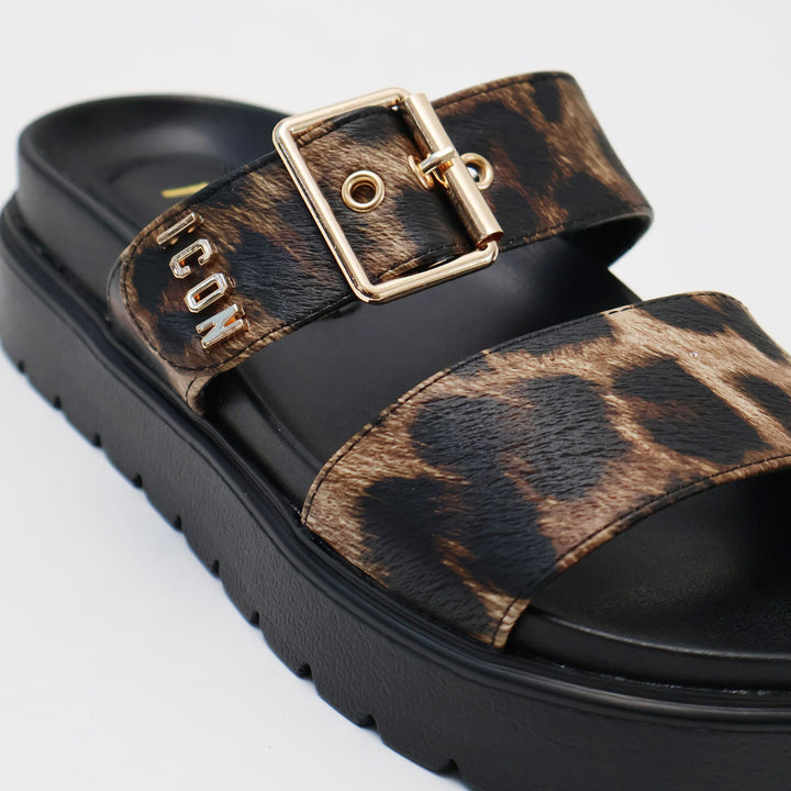 CIABATTE ICON SLIDE ANIMALIER LEOPARD DONNA