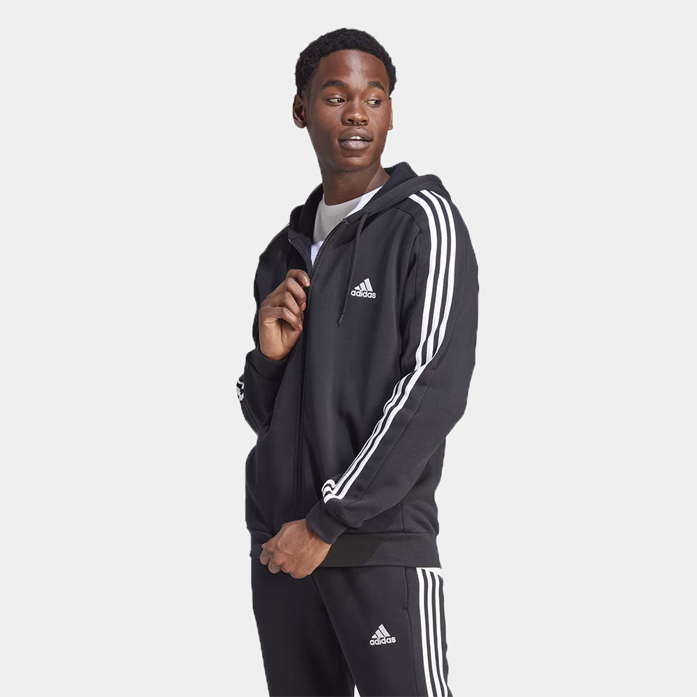 Felpa Zip Essentials 3 Stripes Basic Logo - Adidas